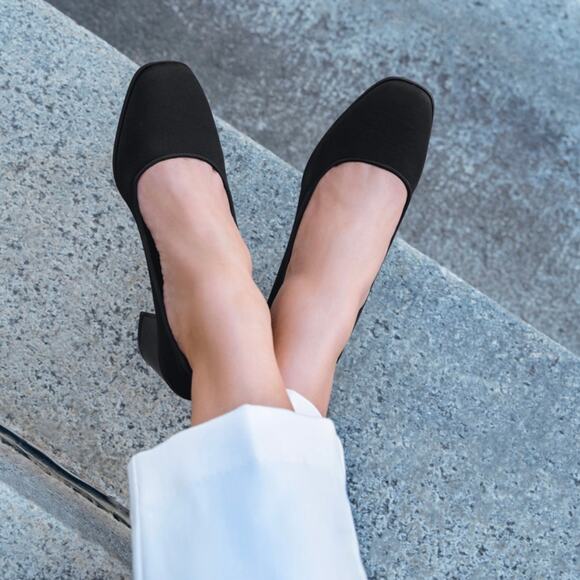 Aerosoles Casta Mid Heel Pump MSRP $89 Black Stretch Fabric Women's Size 9 - Picture 3 of 6